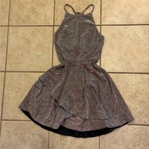 Speechless Gray Halter Cut Out Mini Dress